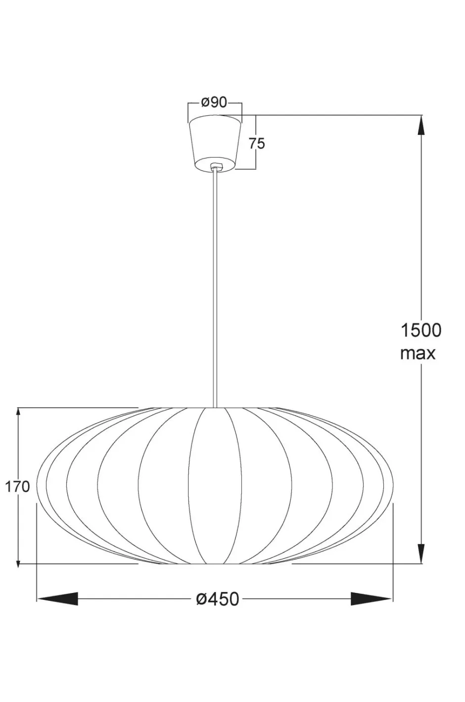 Aneta Lighting Loftlampe MAMSELL diameter 45^ Lampeskærme