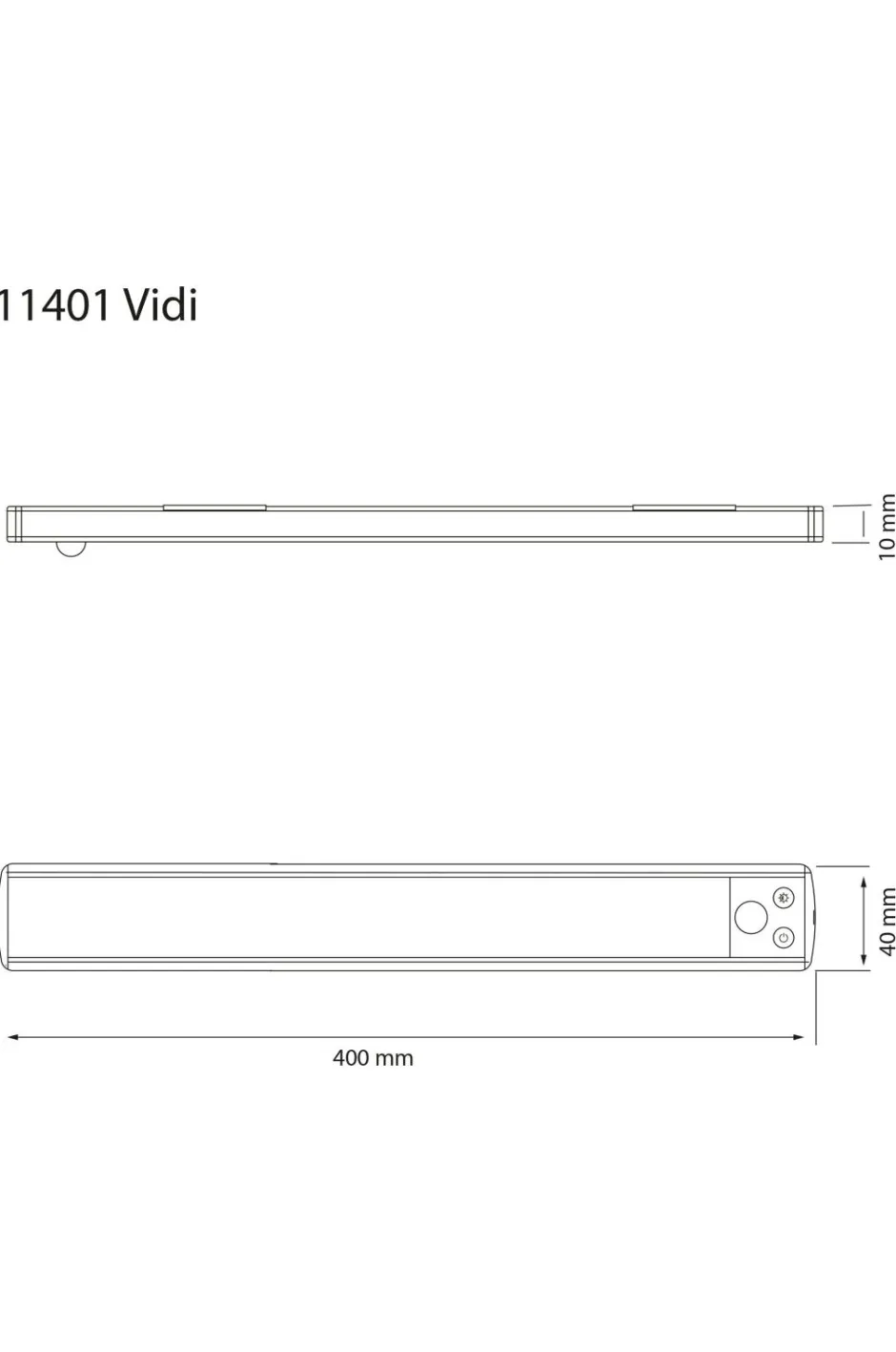 Aneta Lighting Skabslampe Vidi 40cm^ Genopladelige Lamper
