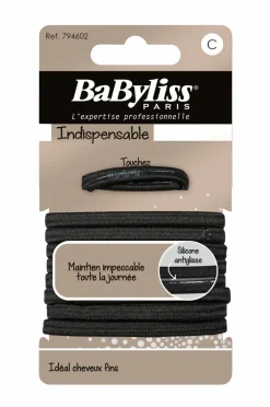 BaByliss Sort hårelastik 9 stk. anti-glid^Dame Håraccessories|Håraccessories