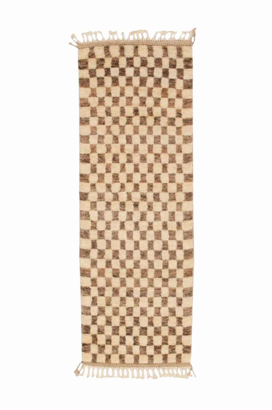 Best Uldtæppe Berber Chess 88x255 cm Uldtæpper