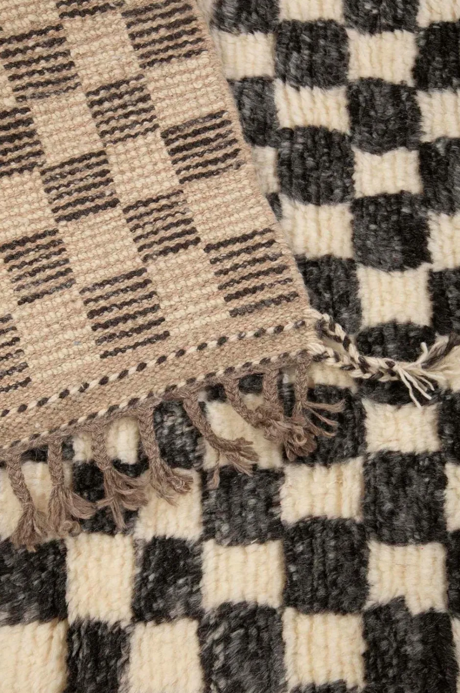 Sale Uldtæppe Berber Chess 84x209 cm Uldtæpper