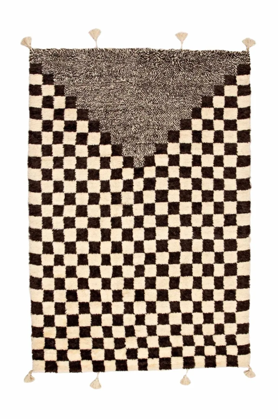 New Uldtæppe Berber Chess 205x306 cm Uldtæpper