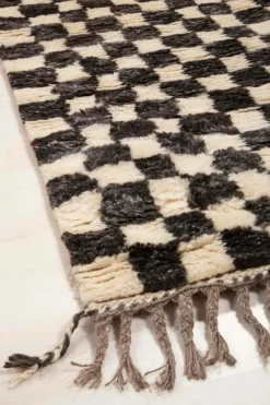 Clearance Uldtæppe Berber Chess 93x160 cm Uldtæpper