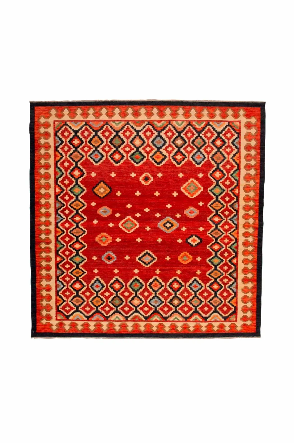 Bargi Woolcarpet Kilim Multi 256x256 cm^ Uldtæpper|Fladvævede Tæpper