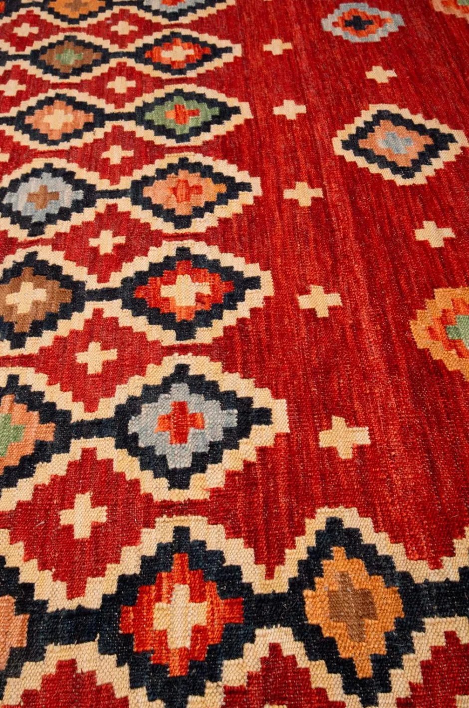 Bargi Woolcarpet Kilim Multi 256x256 cm^ Uldtæpper|Fladvævede Tæpper