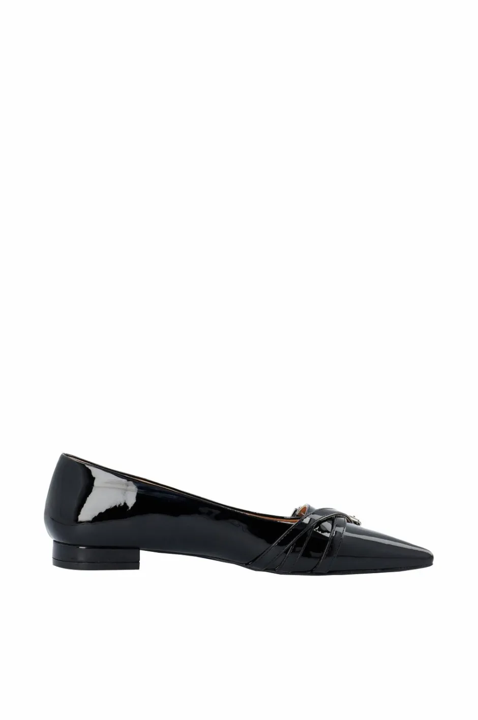 Bianco Ballerinasko Biabari Pointy Flat Buckle Faux Leather^Dame Ballerinasko