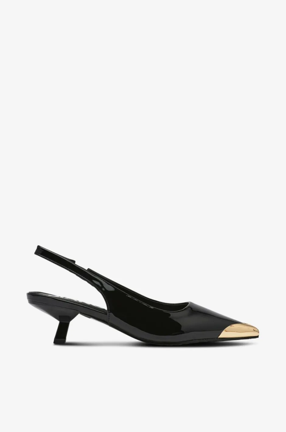 Bianco Højhælet sko biaKristin Kitten Heel Slingback Metal Toecap Patent^Dame Højhælede Sko