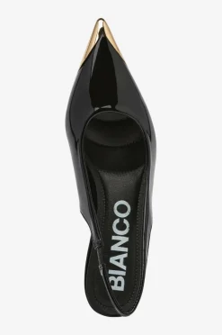 Bianco Højhælet sko biaKristin Kitten Heel Slingback Metal Toecap Patent^Dame Højhælede Sko