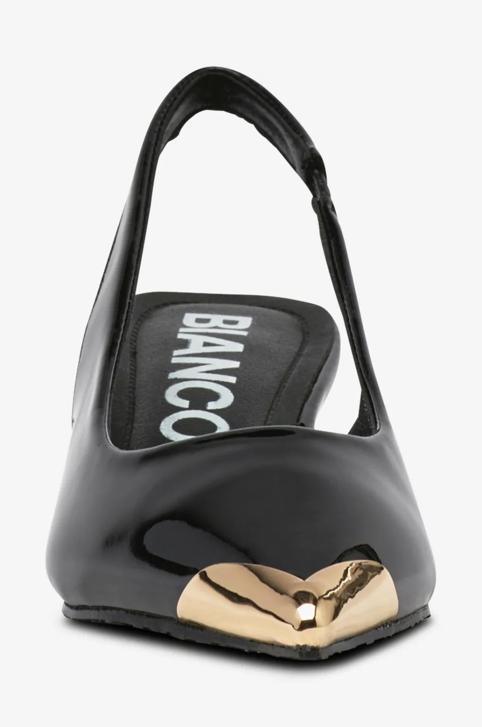 Bianco Højhælet sko biaKristin Kitten Heel Slingback Metal Toecap Patent^Dame Højhælede Sko