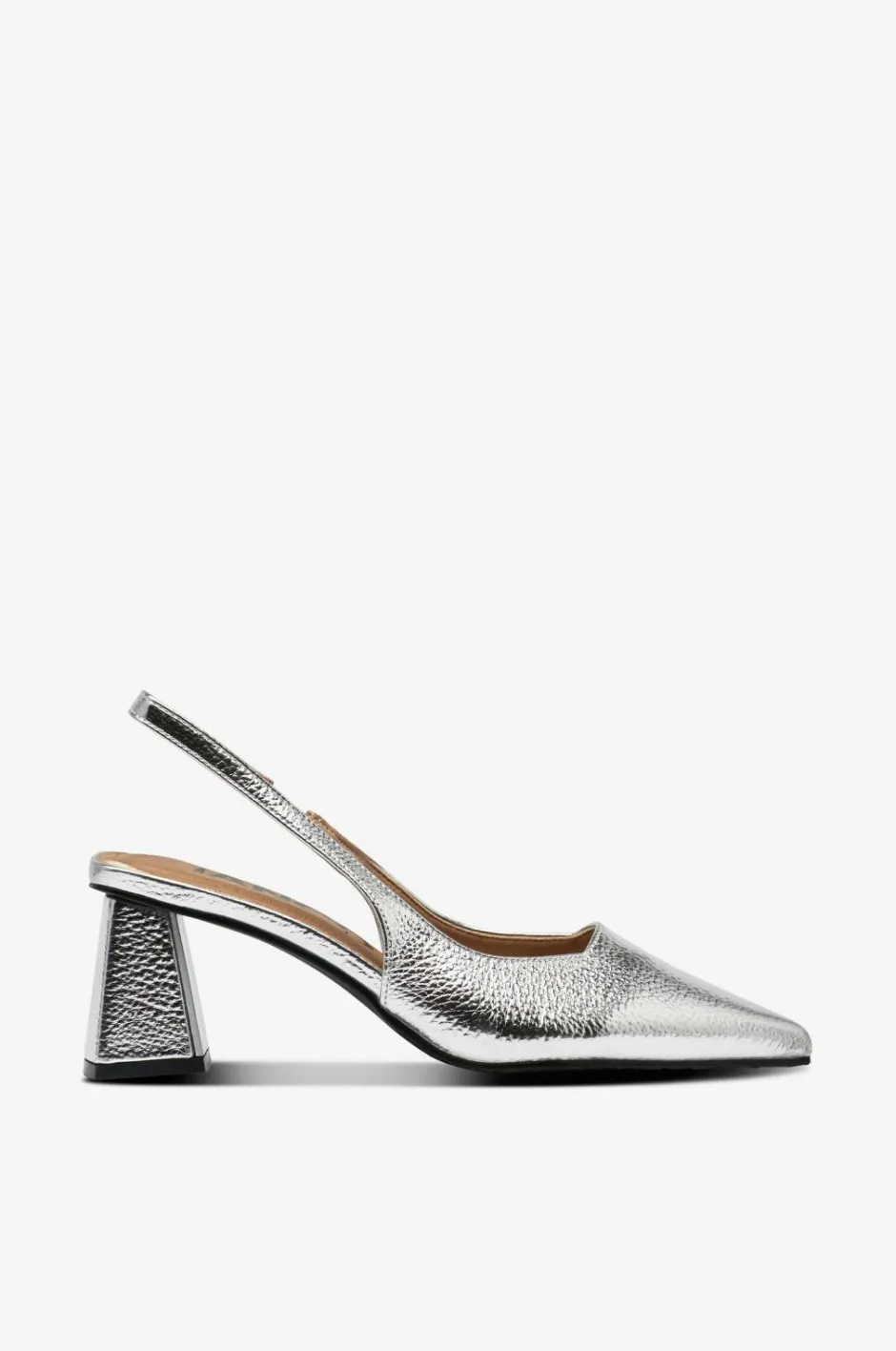 Bianco Højhælet sko biaMaralyn Slingback Metallic^Dame Højhælede Sko