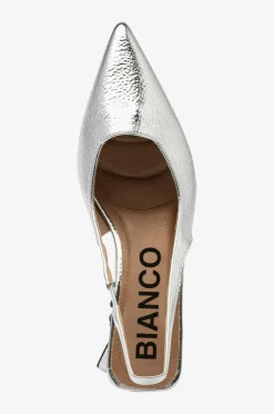 Bianco Højhælet sko biaMaralyn Slingback Metallic^Dame Højhælede Sko