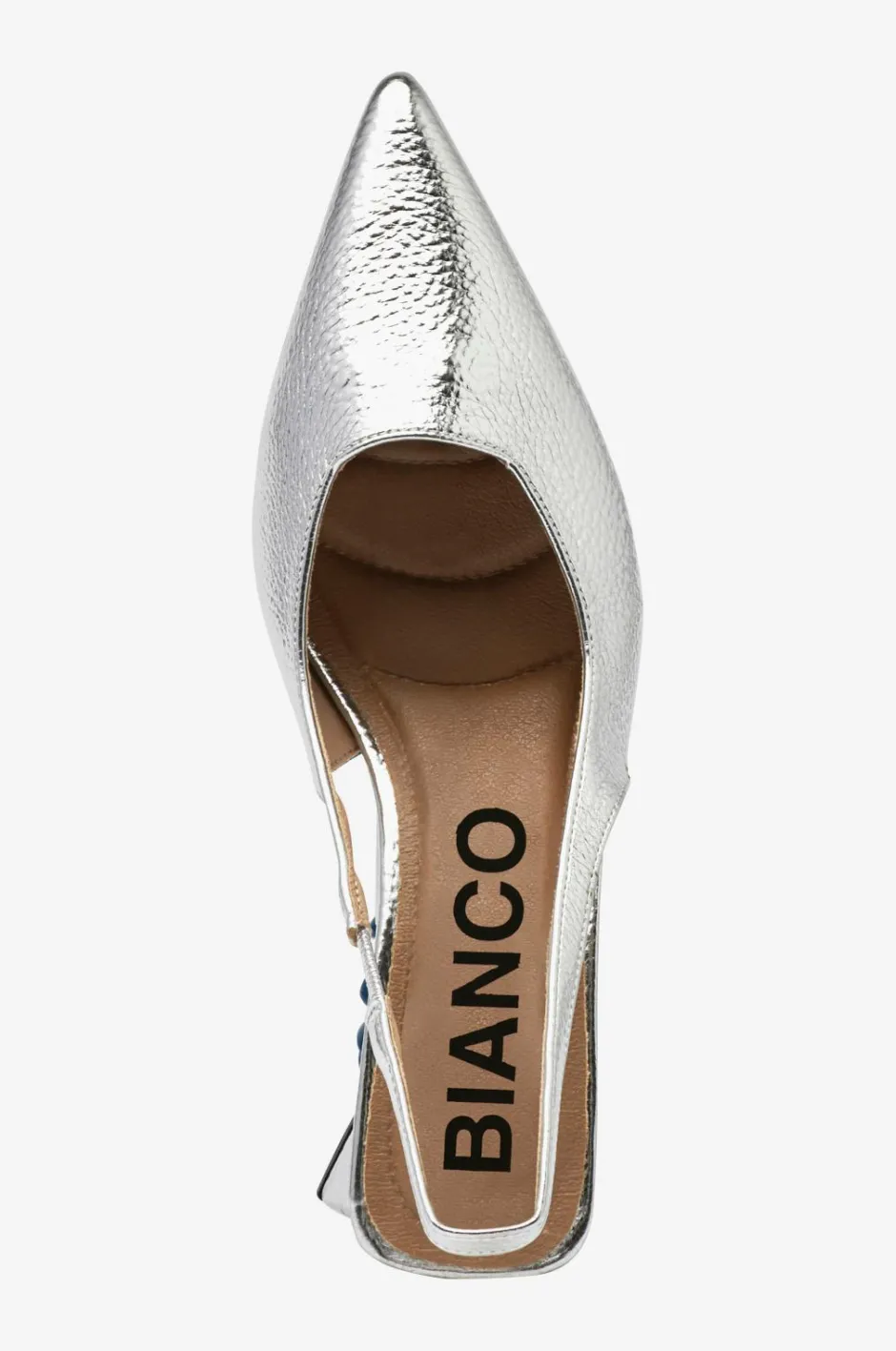 Bianco Højhælet sko biaMaralyn Slingback Metallic^Dame Højhælede Sko