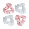 Brushworks Pink & White Satin Scrunchies 3 Pcs^Dame Håraccessories|Håraccessories