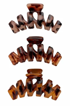 Brushworks Tortoiseshell Claw Clips - 3 Pack^Dame Håraccessories|Håraccessories