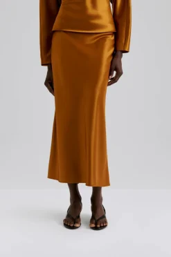 By Malina Maxi nederdel Aubree Satin Maxi Skirt^Dame Nederdele