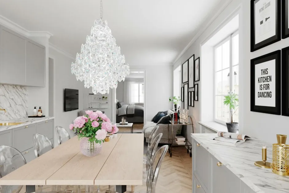 By Rydéns Monarque loftlampe^ Krystallysekroner