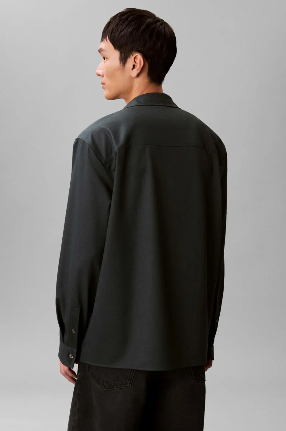 New Skjorte LS Melange PV Easy Shirt Skjorter