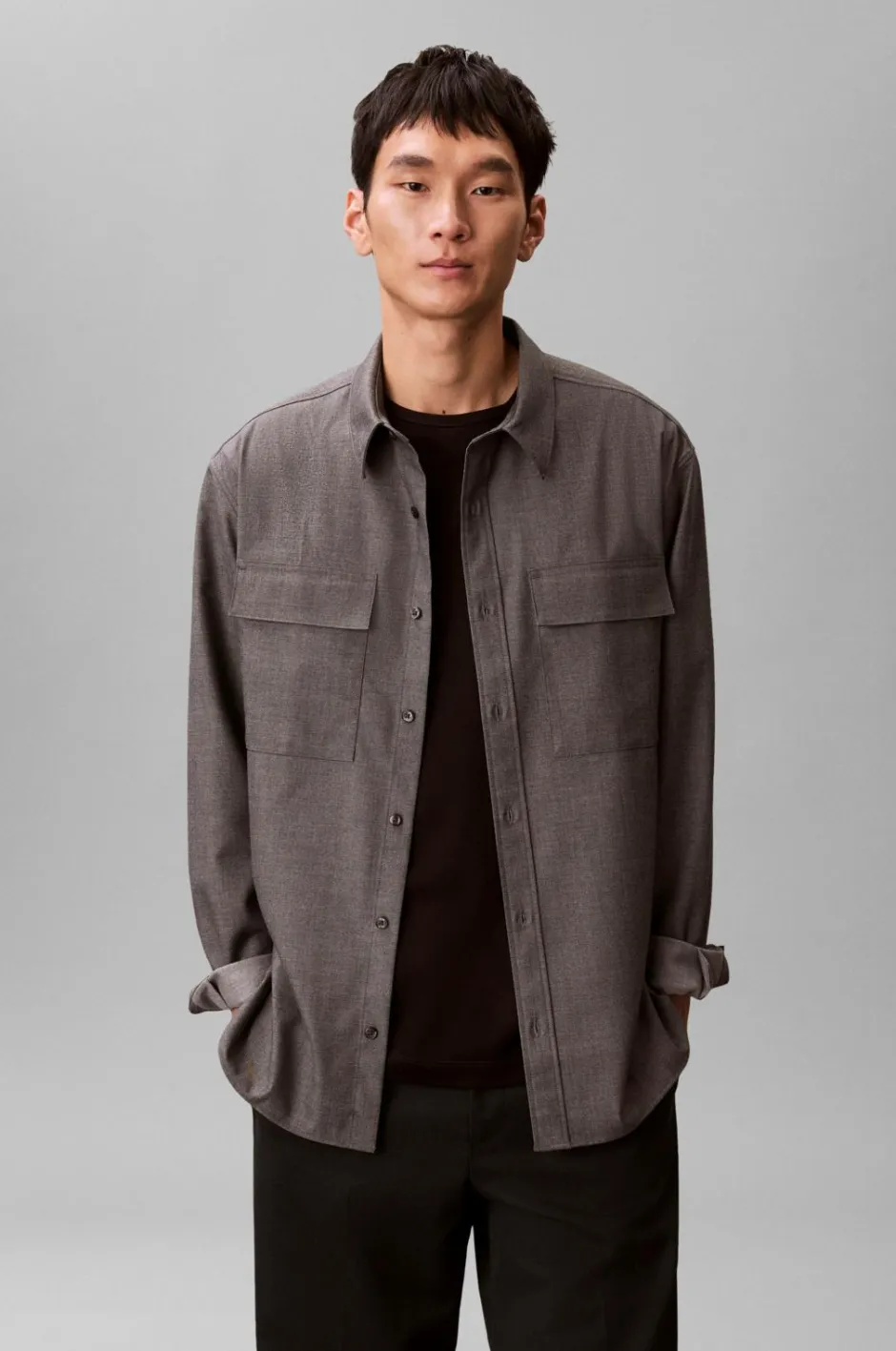 Calvin Klein Skjorte LS Melange PV Easy Shirt^ Skjorter