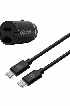 Clearance Biloplader Mini USB-C PD 20W + USB-C til USB-C-kabel Mobiltelefoner, Tablets & Tilbehør
