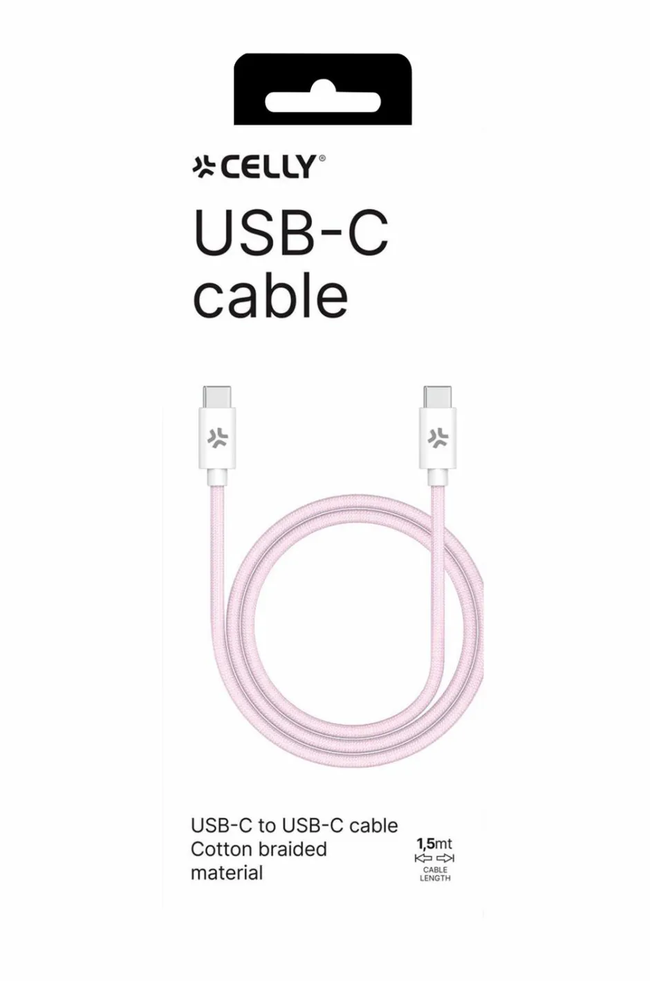 Celly Kabler USB-C – USB-C 60W 1,5 m^ Mobiltelefoner, Tablets & Tilbehør