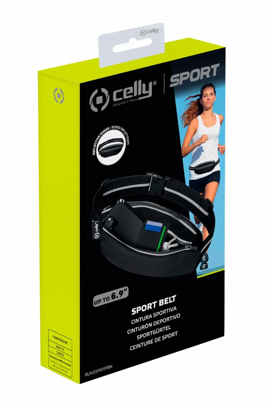Celly Sportsbælte/telefonlomme maks. 6,9" Sort^ Mobiltelefoner, Tablets & Tilbehør