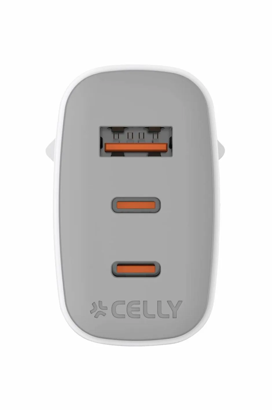Celly Usb-oplader Gan 1 x Usb-a + 2 x Usb-c PD 65w^ Mobiltelefoner, Tablets & Tilbehør