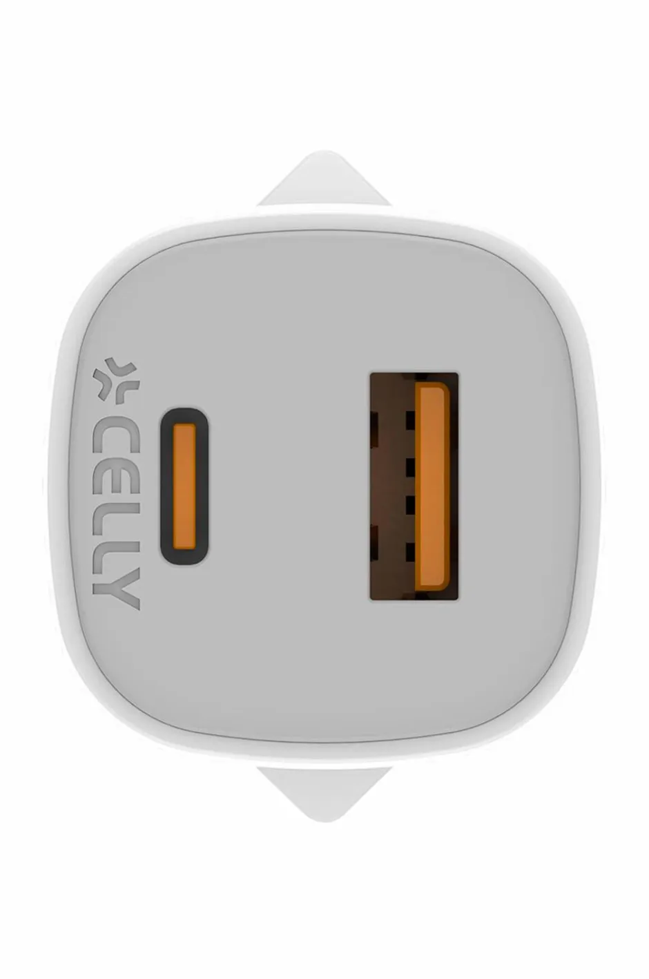 Celly Usb-oplader Gan 1 x Usb-a + 1 x Usb-c PD 25w^ Mobiltelefoner, Tablets & Tilbehør