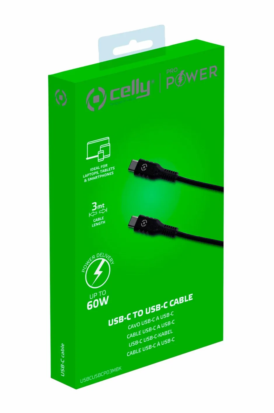 Online USB-PD USB-C - USB-C Cable 60W 3 m Computertilbehør