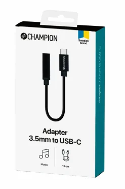 Champion Nordic Adapter USB-C 3,5 mm Dac^ Mobiltelefoner, Tablets & Tilbehør