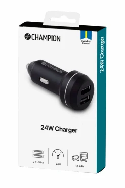 New Bilopladeren 24 W 2-port Mobiltelefoner, Tablets & Tilbehør