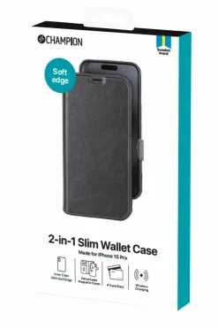 Champion Nordic Mobilcover/tegnebog 2-in-1 Slim Wallet iPhone 15 Pro^ Mobiltelefoner, Tablets & Tilbehør