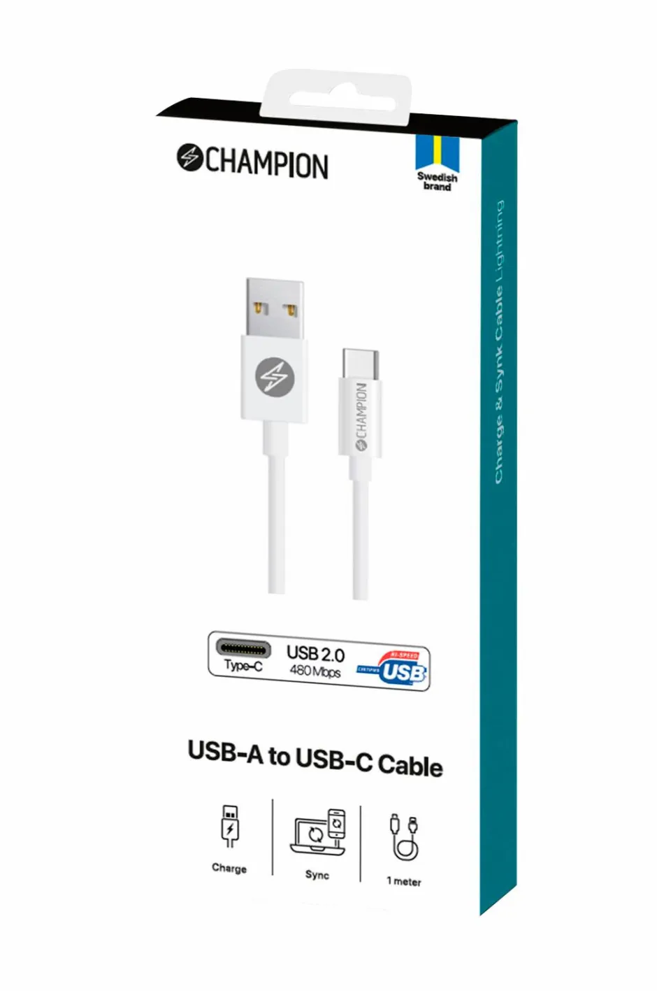 Outlet USB-A til USB-C-kabel 1 m Mobiltelefoner, Tablets & Tilbehør