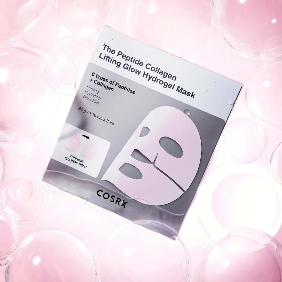 COSRX The Peptide Collagen Lifting Glow Hydrogel Mask 3 pcs^ Ansigtspleje|Ansigtspleje