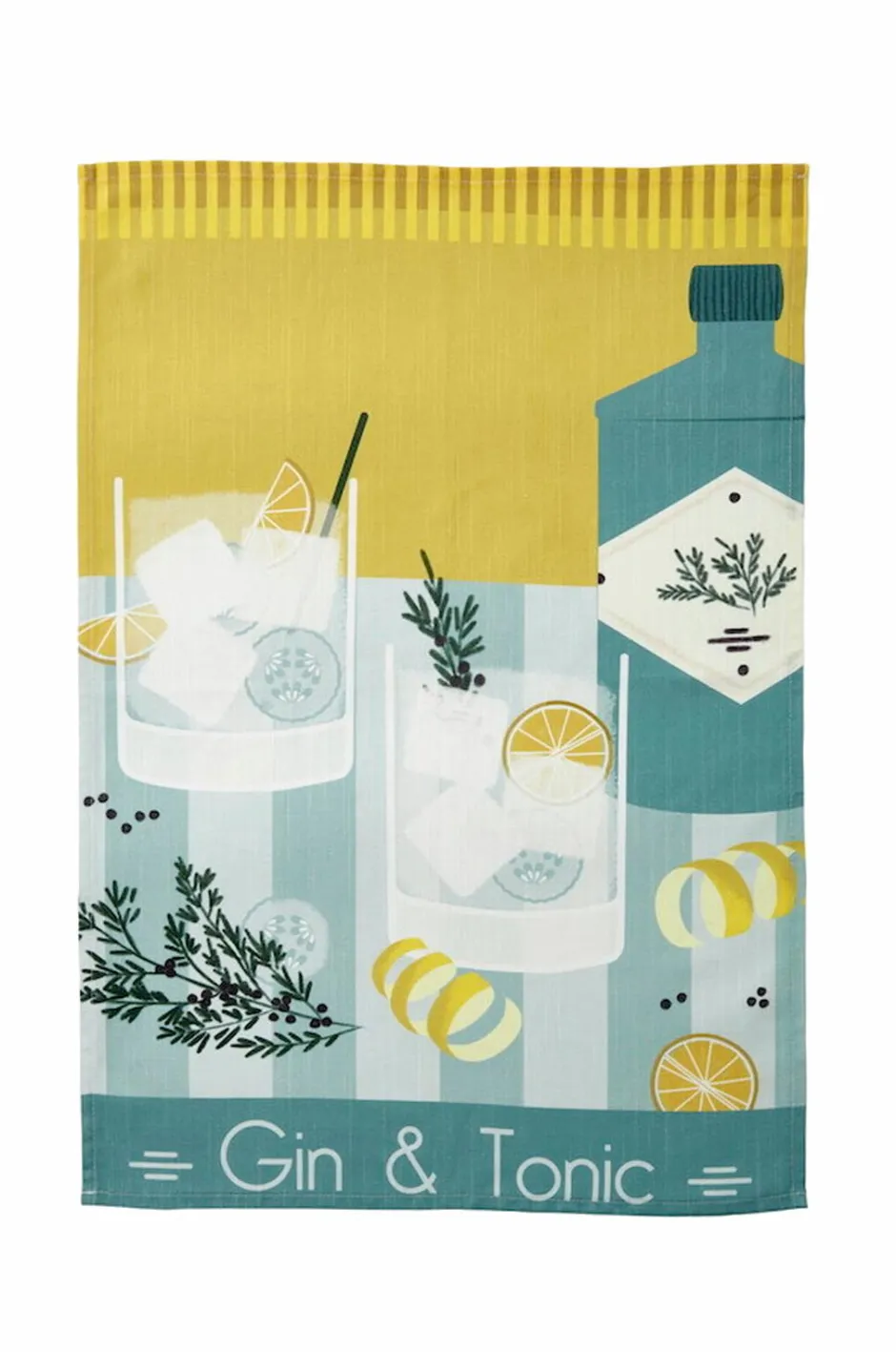 Clearance Køkkenhåndklæde Gin & Tonic 50x75 cm Køkkentekstiler