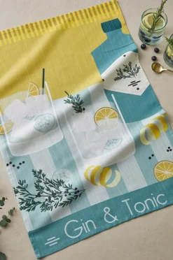 Clearance Køkkenhåndklæde Gin & Tonic 50x75 cm Køkkentekstiler