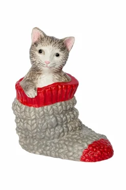 Cult Design RAGGSOCKS-katt, 8x5x10cm^ Julepynt