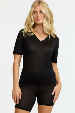 Damella Top Short Sleeve i silke^Dame Loungewear & Homewear
