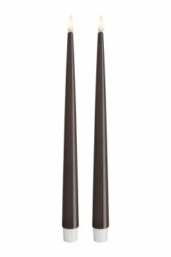 DeluxeHomeart LED Keglelys skinnende 2,2x28 cm 2 stk.^ Lys & Duft