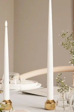 DeluxeHomeart LED Keglelys skinnende 2,2x28 cm 2 stk.^ Lys & Duft