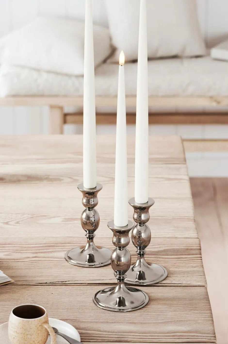 New LED Taper Candle Shiny 2,2x38 cm 2 stk. Lys & Duft