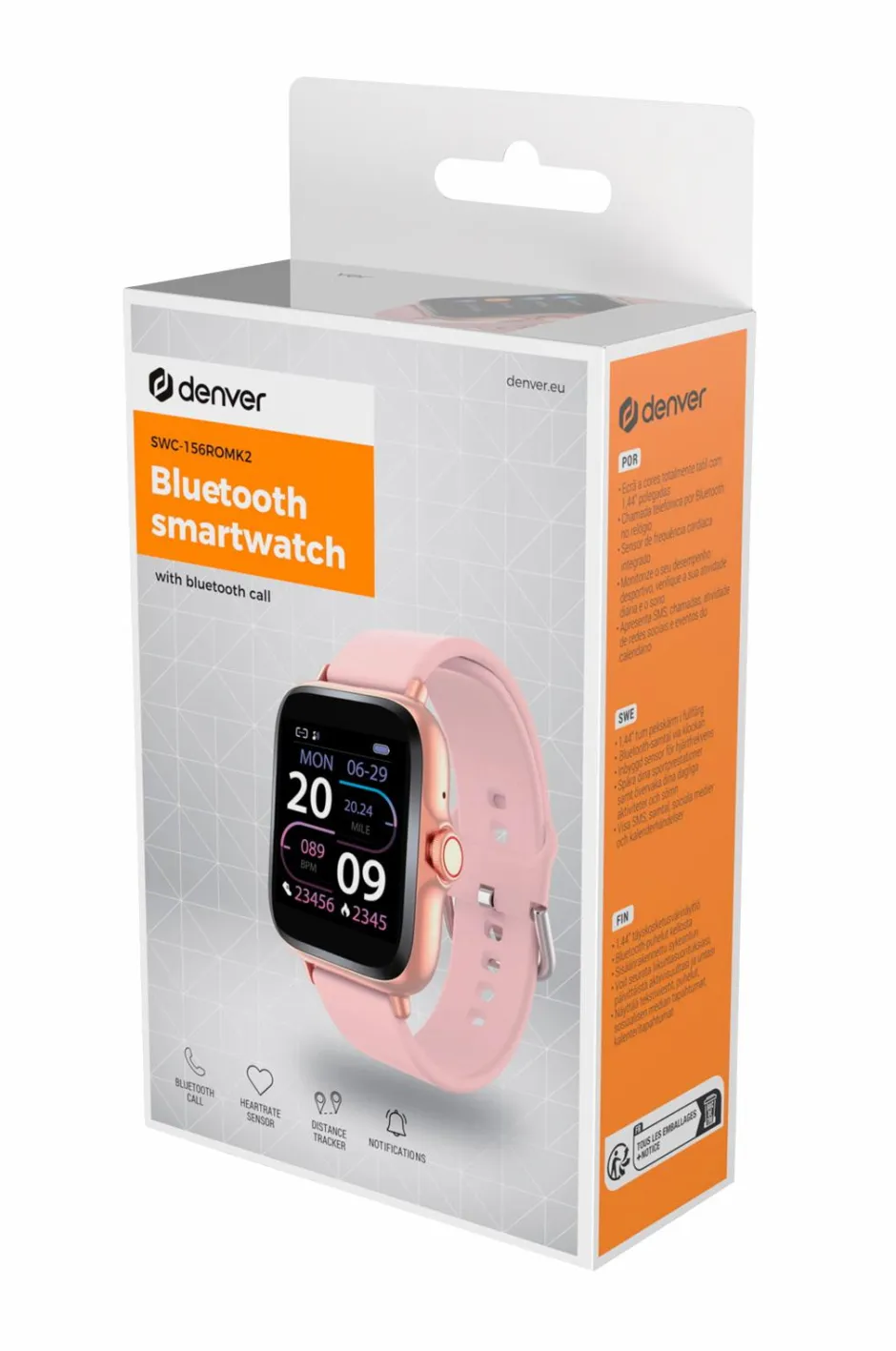 Denver Smartwatch 1,44" med hjertesensor^Dame Ure|Træningsredskaber & Udstyr