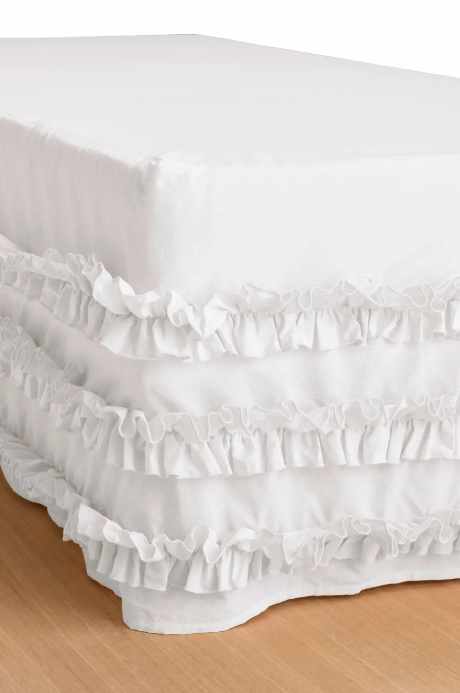 Discount Sengekappe Juliette Curve Frill i vasket bomuld 60 cm Sengekapper