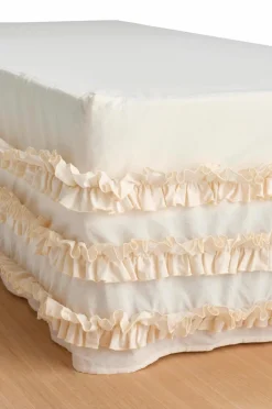 Ellos Sengekappe Juliette Curve Frill i vasket bomuld 60 cm^ Sengekapper