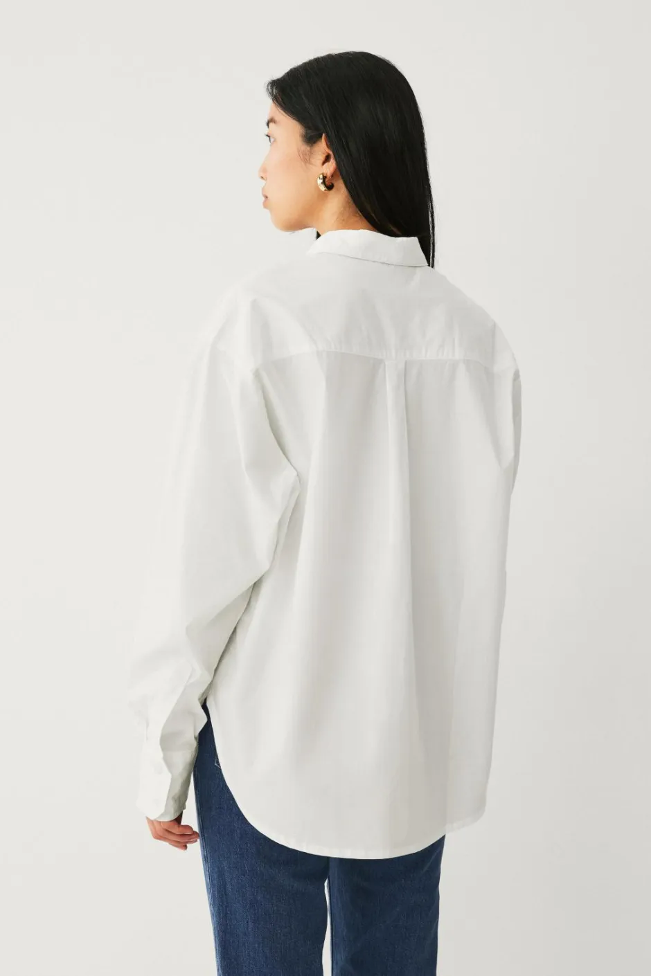 New Collection Afslappet skjorte i bomuldspoplin Dame Skjorter & Bluser