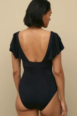 Hot Collection Badedragt med korte flæseærmer Dame Badedragter