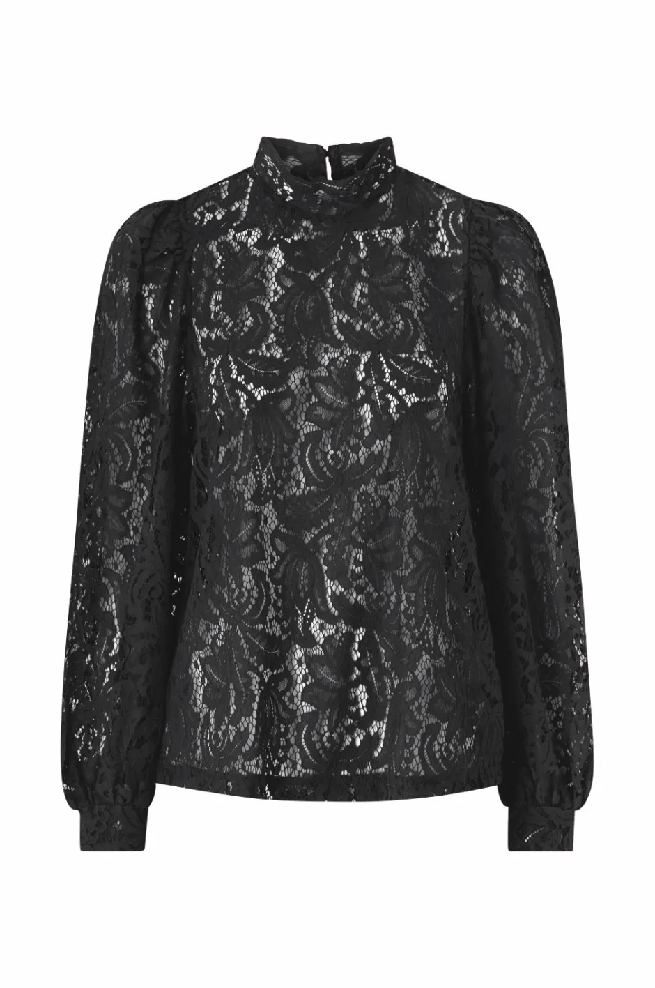 Ellos Collection Blondebluse med høj halsudskæring^Dame Skjorter & Bluser