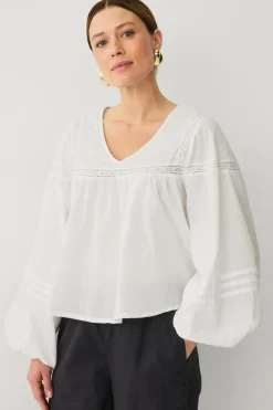 Ellos Collection Bluse med blondeindsatser^Dame Skjorter & Bluser