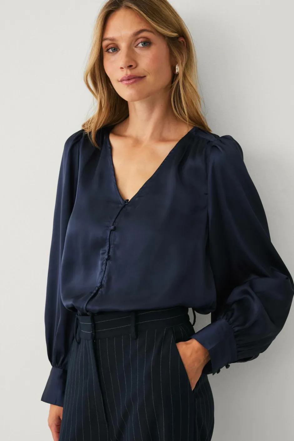 Ellos Collection Bluse i satin^Dame Skjorter & Bluser