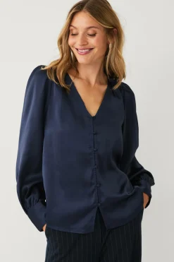 Ellos Collection Bluse i satin^Dame Skjorter & Bluser