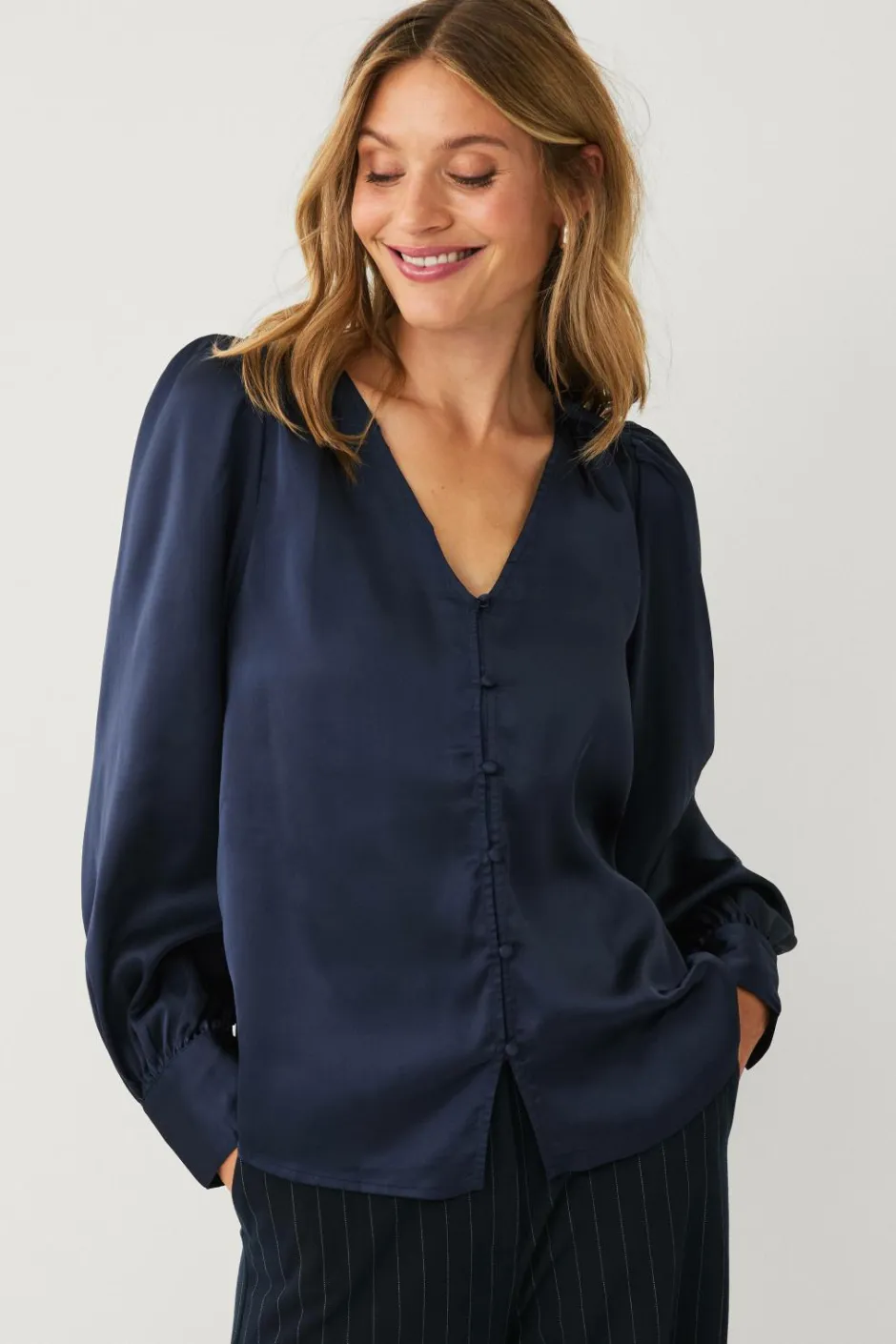 Ellos Collection Bluse i satin^Dame Skjorter & Bluser